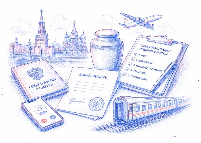 Как организовать похороны в Москве, если родственники находятся в другом городе