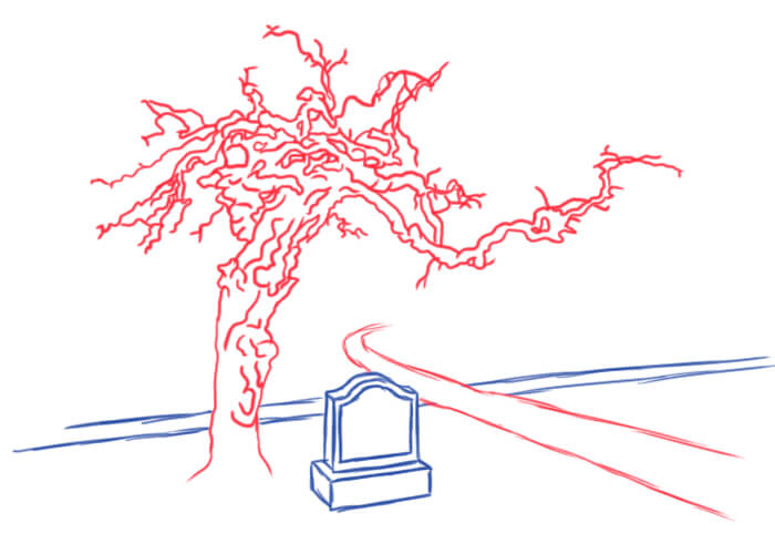 Деревья на кладбище